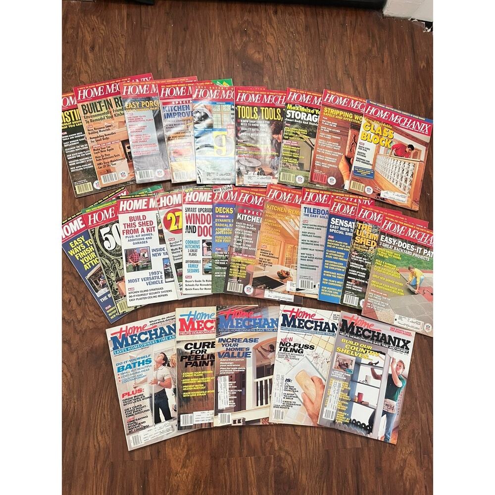 Lot Of 26 - Home Mechanix Magazine Late 80s 90s DIY Remodeling Repairs Upgrades